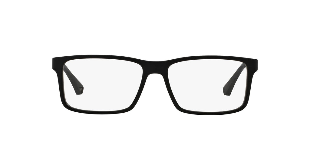 Emporio Armani Mens EA3038 Rectangular Sunglasses Rubber Black/Demo Lens 54 mm