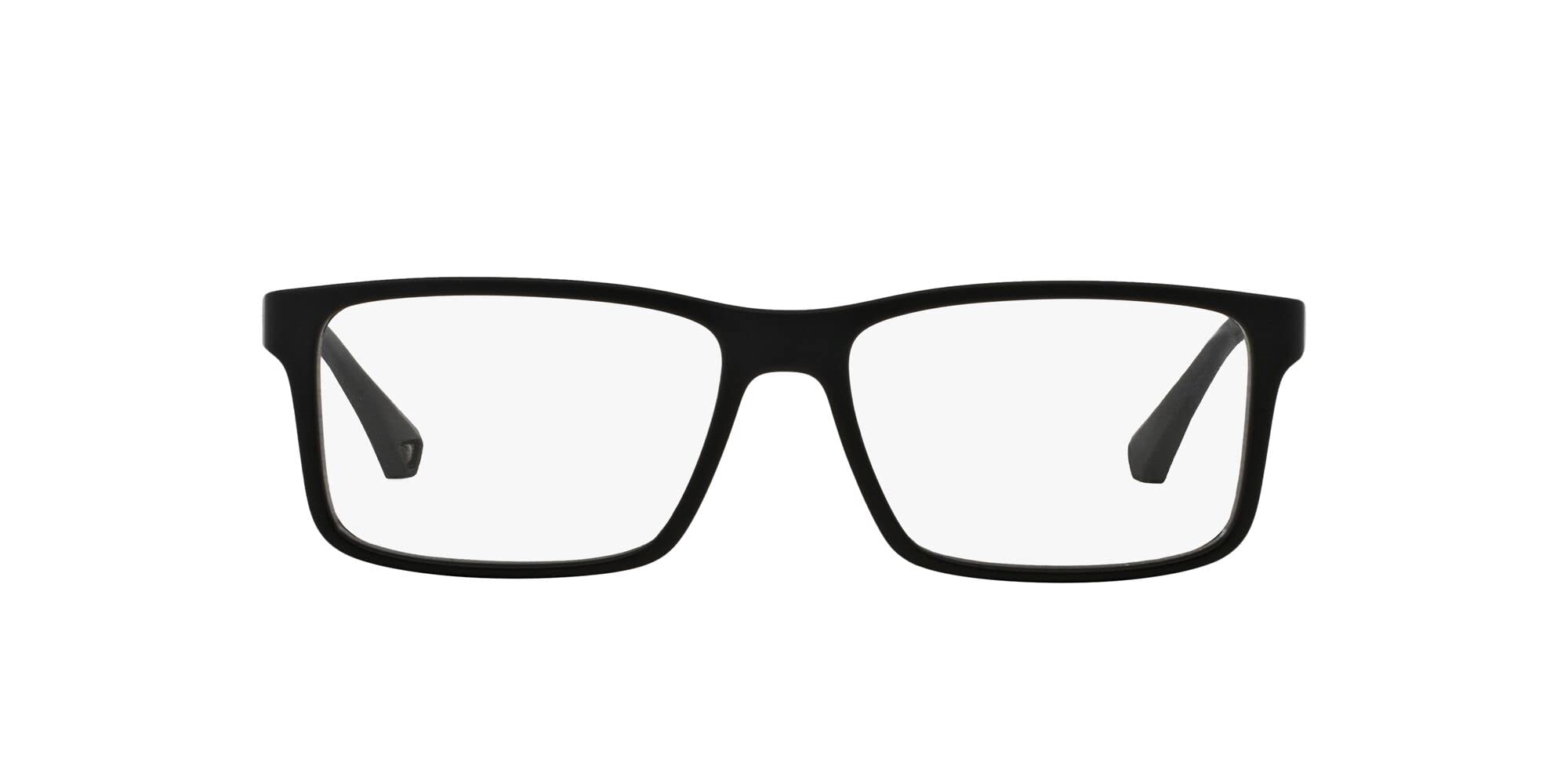 Emporio Armani Mens EA3038 Rectangular Sunglasses Rubber Black/Demo Lens 54 mm