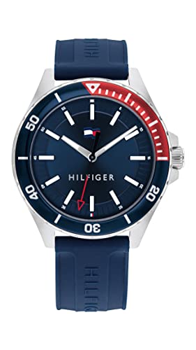 Tommy Hilfiger Mens Stainless Steel & Multicolor Aluminum Case and Silicone Strap Watch Color: Blue (Model: 1792009)