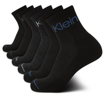 Calvin Klein Mens Socks - Athletic Cushioned High Quarter Cut Socks (6 Pack) Size 7-12 Black Multi
