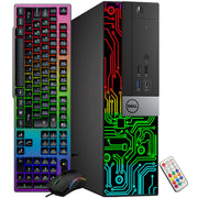 Dell Computer Desktop PC Intel Core i3-6100 3.70 GHz 16GB RAM 512GB M.2 SSD (Fast Boot) 1TB HDD GeForce GT 1030 2GB RGB Gaming Keyboard Mouse WiFi Windows 10 Professional (Renewed)