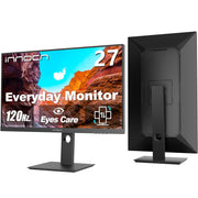 INNOCN 27" Monitor 120Hz FHD 1920 x 1080p IPS PC Computer Desktop Gaming Display Built-in Speaker Eyes Care Height/Pivot Adjustable HDMI VGA VESA Mountable - Black 27D1FR