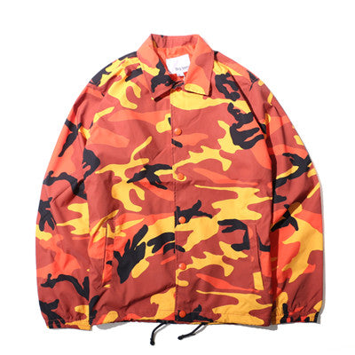 Men's Camouflage Coach Jacket, Skateboard Windbreaker