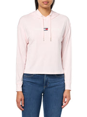 Tommy Hilfiger Womens Plaid Lurex Button Up Shirt Powder Pink Medium