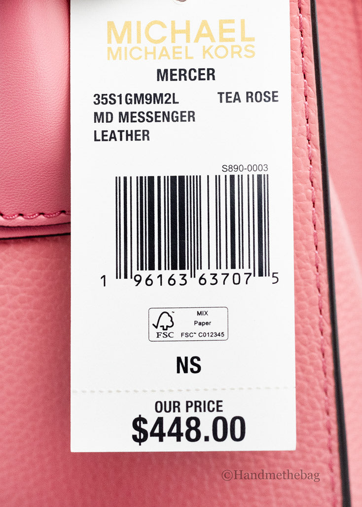 Michael Kors Mercer Leather Messenger Crossbody Bag