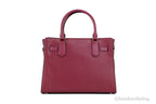 Michael Kors Hamilton Medium Mulberry Grained Leather Satchel Crossbody Handbag