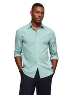 Tommy Hilfiger Mens Flex Poplin Gingham Regular Long Sleeve Shirts