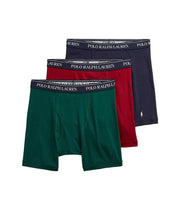 POLO RALPH LAUREN Classic Fit w/Wicking 3-Pack Boxer Briefs Hunter Green/Holiday Red/Cruise Navy Aopp/Cruise Navy XL