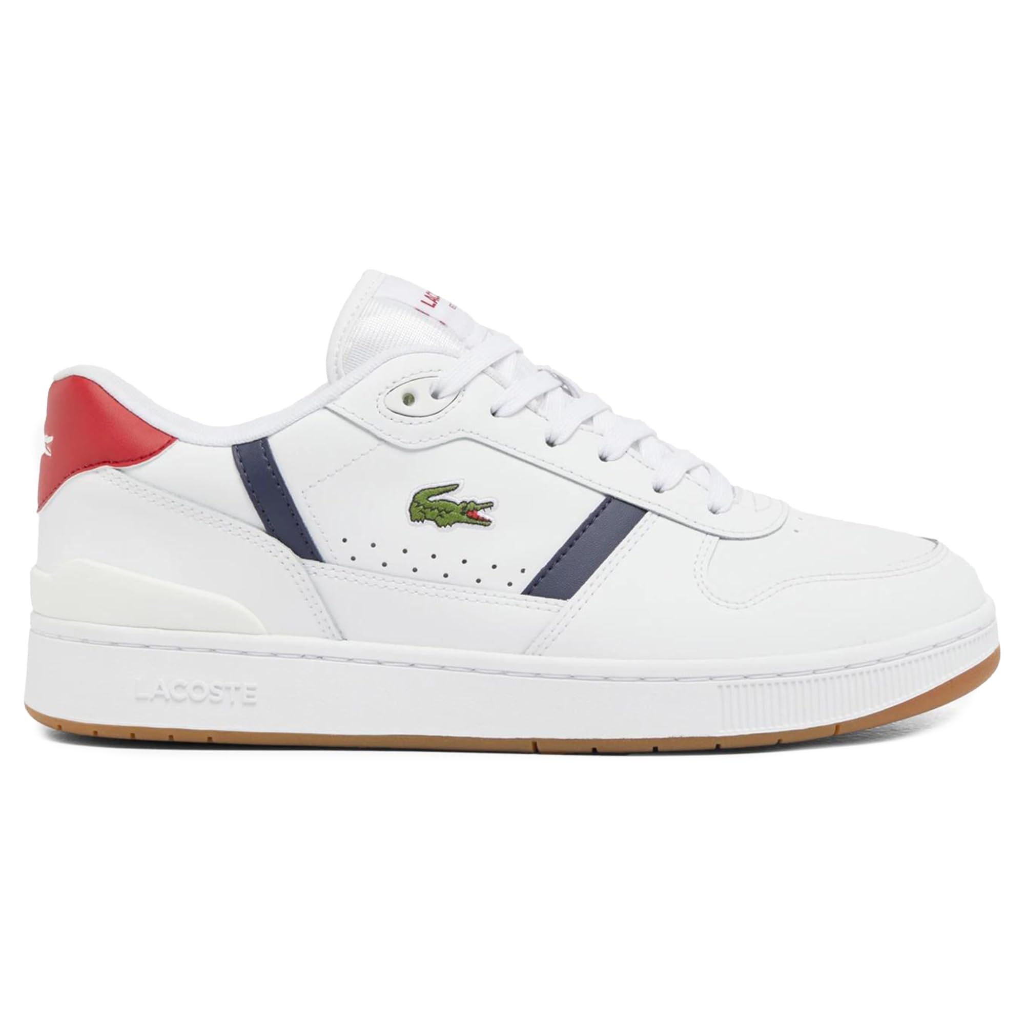 Lacoste Mens T-Clip Set Sneaker WHT/NVY/RED 10.5