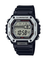 Casio LED Illuminator Dual-Time 1/100-Second Stopwatch w/ 5 Multi-Function Alarms MWD-110H-1AV