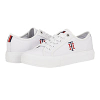 Tommy Hilfiger Womens Alezya Sneaker White Stripe Multi 10