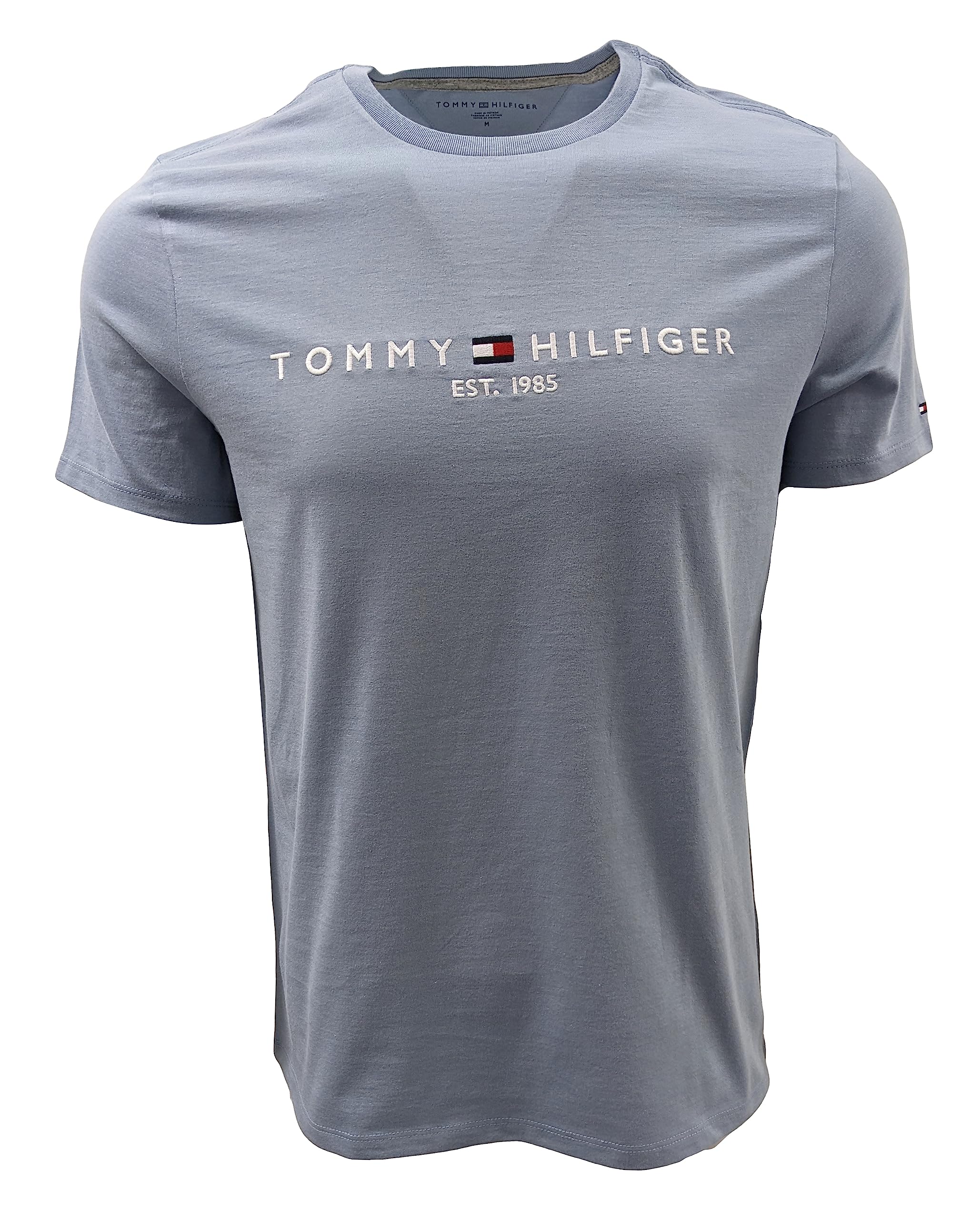 Tommy Hilfiger Mens Regular Short Sleeve Logo T-Shirt (Large Sky Blue (1985))