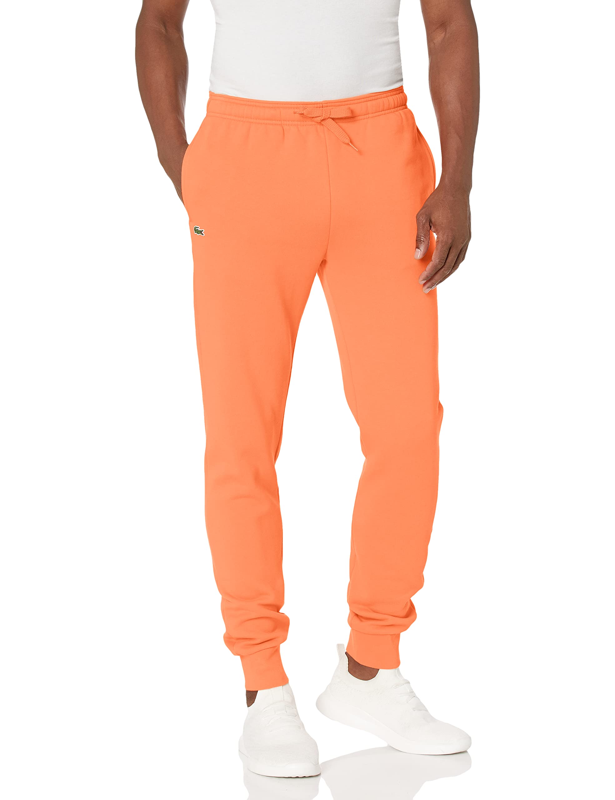 Lacoste Mens Sport Fleece Jogger Pants Mandarin Orange Small US