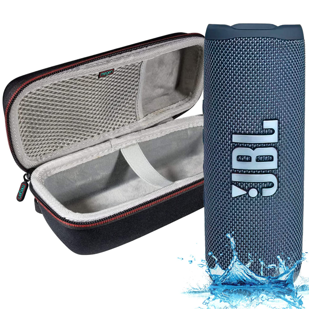 JBL Flip 6 - Waterproof Portable Bluetooth Speaker Powerful Sound and deep bass IPX7 Waterproof 12 Hours of Playtime with Megen Hardshell Case - Blue